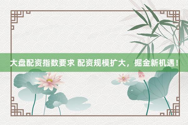 大盘配资指数要求 配资规模扩大，掘金新机遇！